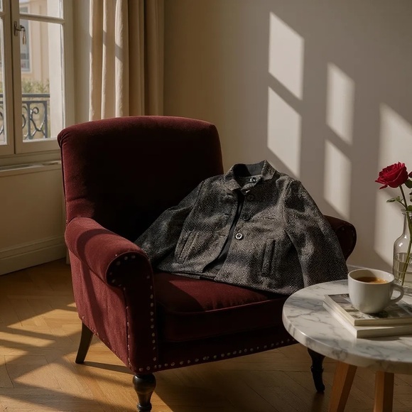 Claudie Pierlot Brown Wool Cropped Jacket | Textured Minimalist Coat Size S - Picture 5 of 6